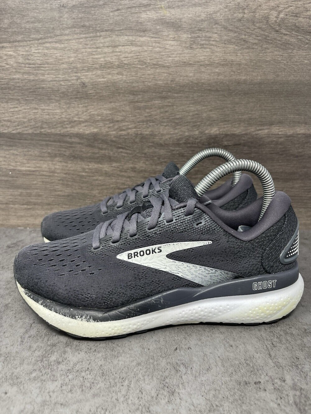 Brooks Ghost 16 Womens Size 6 Black Grey White DNA LOFT Running Walking Shoes